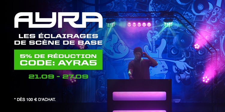 5% de remise sur les éclairages de scène de base Ayra